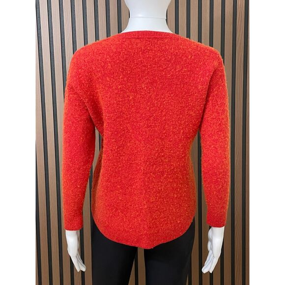 Madewell Asherton Women's S Red Sweater Wool Alpaca Henley Tunic Waffle Knit - Picture 2 of 11
